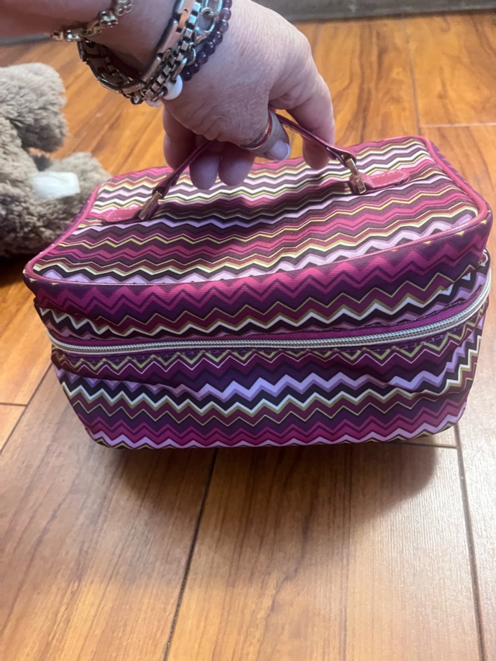 Missoni Chevron Cosmetic Train Case - Pink Multi